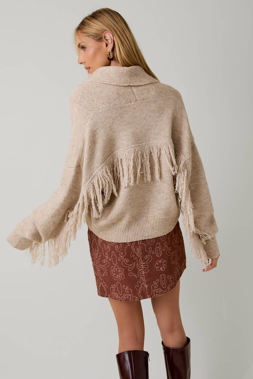 FRINGE DETAIL SWEATER CARDIGAN