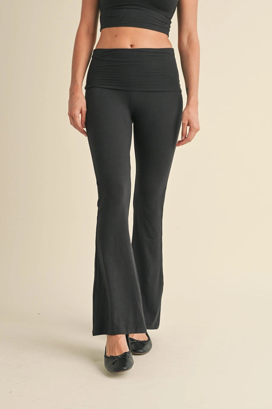 Kimberly C Soft Knit Foldover Flare Pants