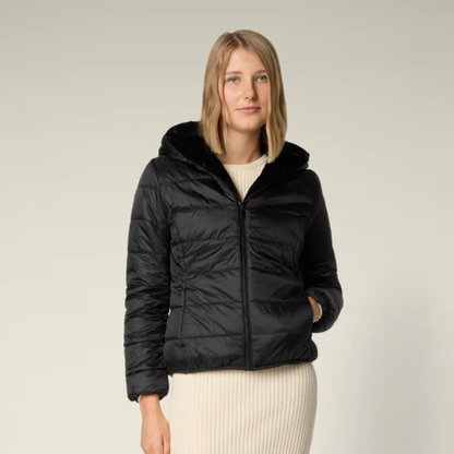 Save the Duck Laila Reversible Faux Fur Hooded Jacket - Black