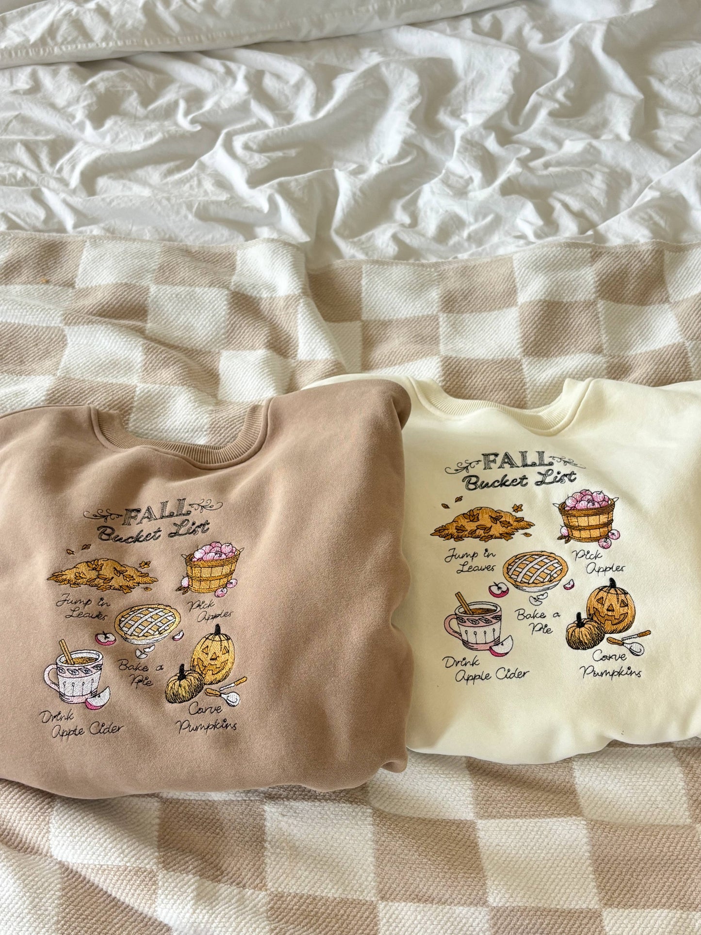 Fall Bucket List Embroidered Sweatshirt