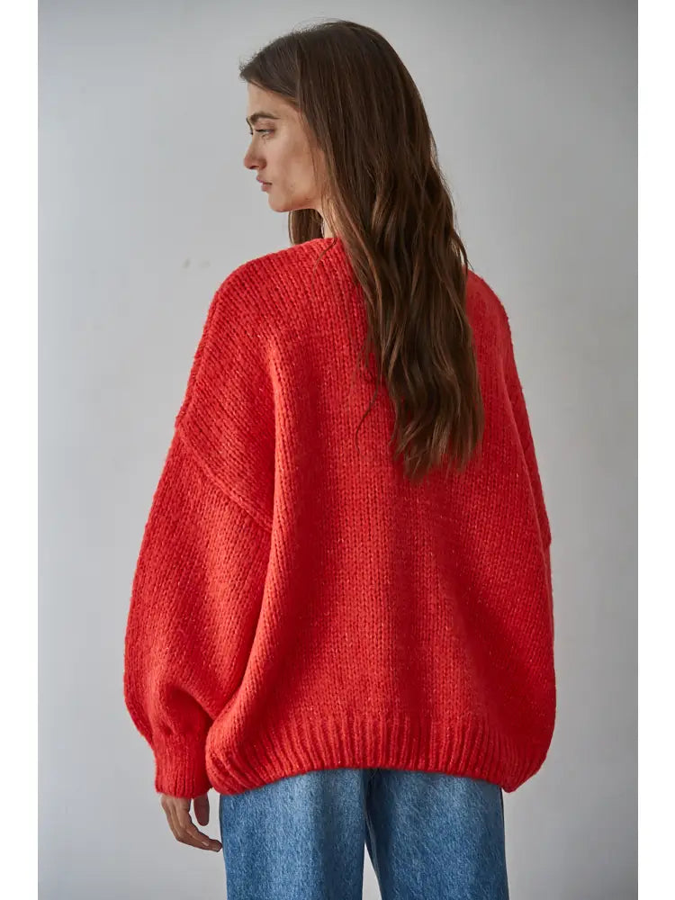 Knit Sweater Tie Front Cardigan Top | Wool Blend