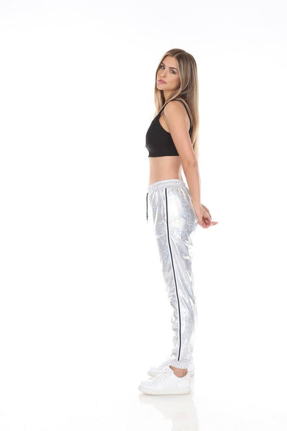 Silver Metallic Joggers