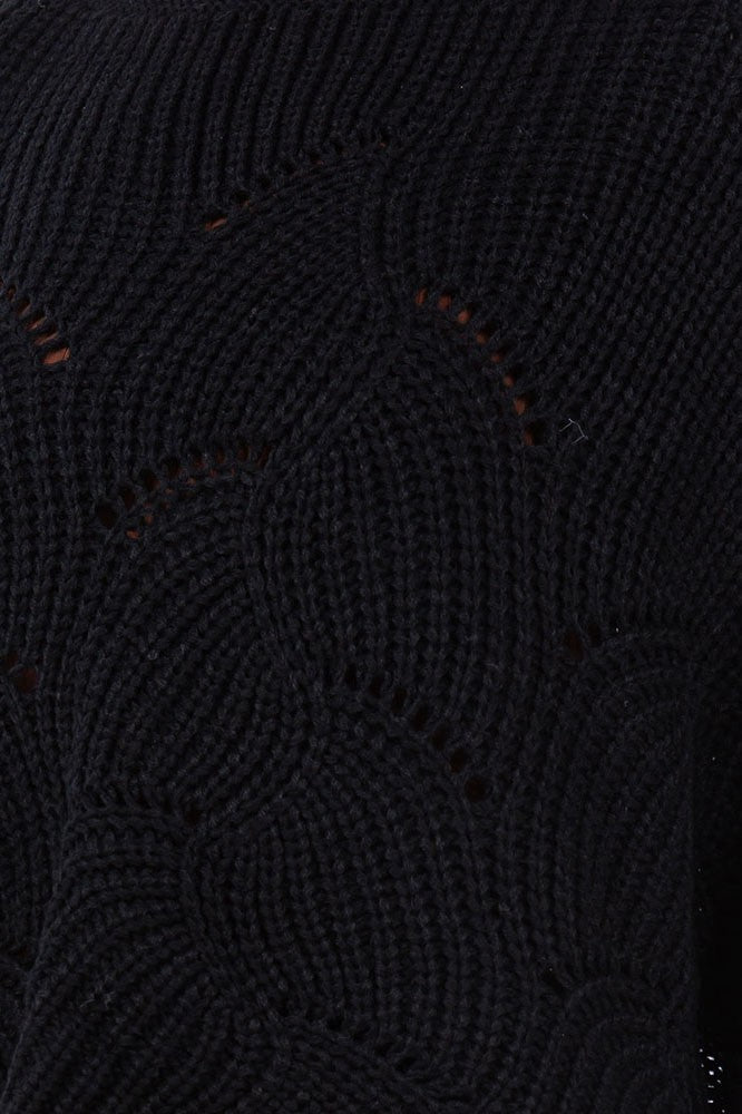 Openwork Loose Knit Batwing Sweater