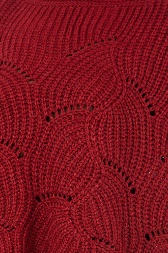 Openwork Loose Knit Batwing Sweater