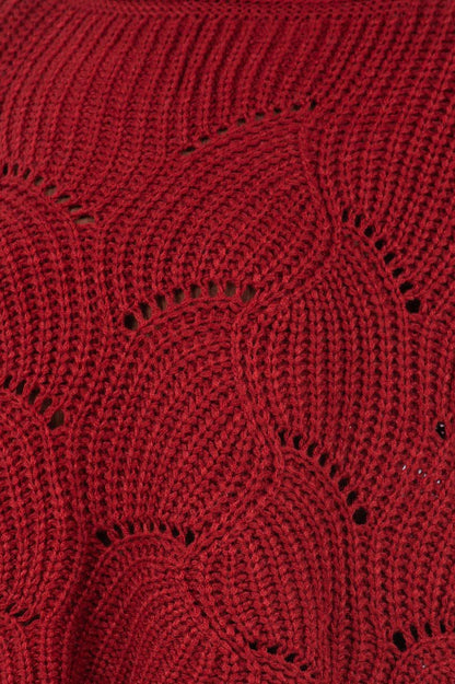 Openwork Loose Knit Batwing Sweater