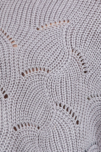 Openwork Loose Knit Batwing Sweater