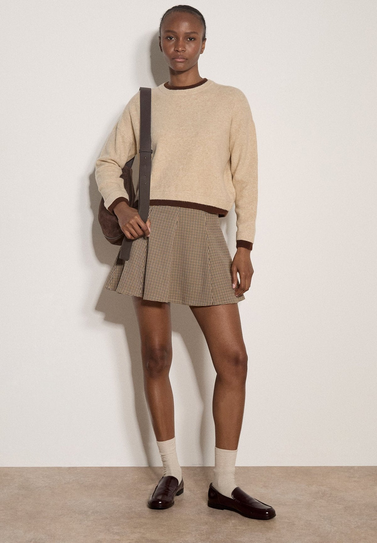 Apricot Contrast Color Layered Oversized Jumper