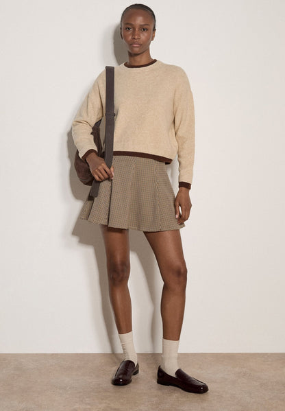 Apricot Contrast Color Layered Oversized Jumper