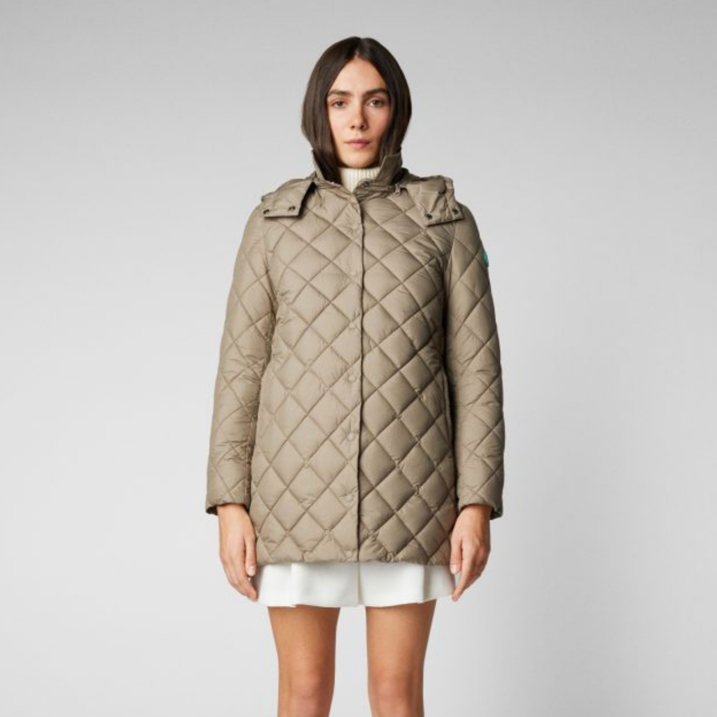 Save the Duck Edith Recycled Quilted Puffer Coat - Beige