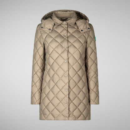 Save the Duck Edith Recycled Quilted Puffer Coat - Beige