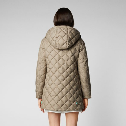 Save the Duck Edith Recycled Quilted Puffer Coat - Beige