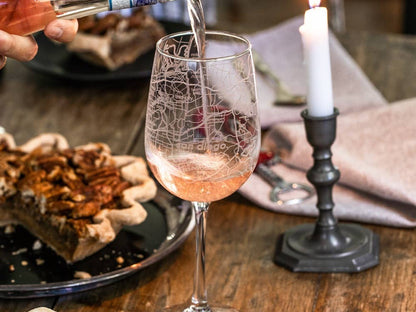 CUSTOM ETCHED - Dunmore or Scranton / Town Map - Stemmed Wine Glass