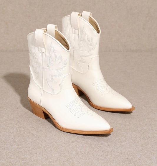 MiiM Claire Western Luxe Kinsey Booties White