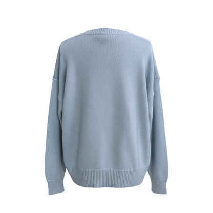 Light Blue Cherry Teddy Bear Crewneck Sweater