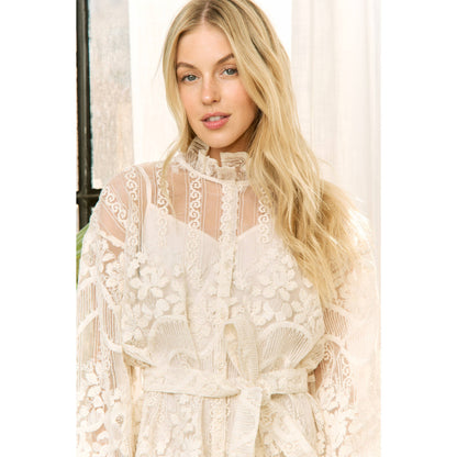 CROCHET LACE MINI DRESS