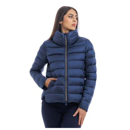 Save the Duck Lydia Shiny A-Line Puffer Coat - Dark Blue
