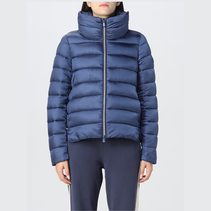 Save the Duck Lydia Shiny A-Line Puffer Coat - Dark Blue
