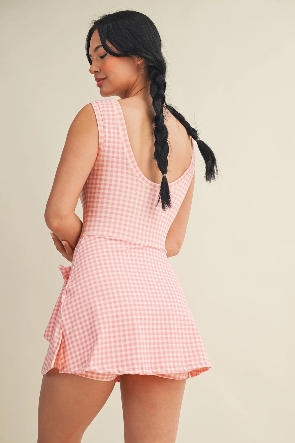 Kimberly C Gingham Print Sleeveless Wrap Tie Front Dress