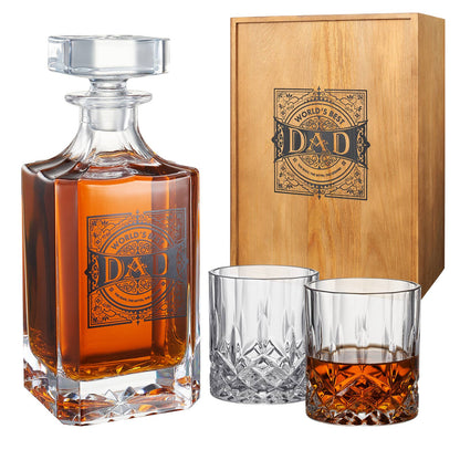 Gift for Dad Whiskey Decanter Gift Set