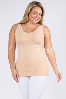 Yelete Lady's V or U Neckline Reversible Seamless Cami Tank Top