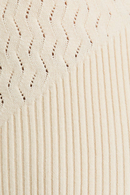 POINTELLE WITH RIB SLEEVELESS SWEATER TOP