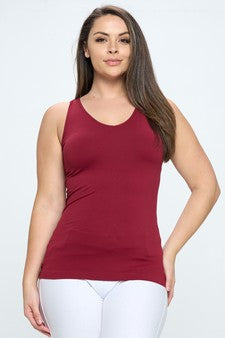 Yelete Lady's V or U Neckline Reversible Seamless Cami Tank Top