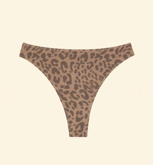 Huha High Rise Thong Mineral Undies Leopard Tan Limited Edition