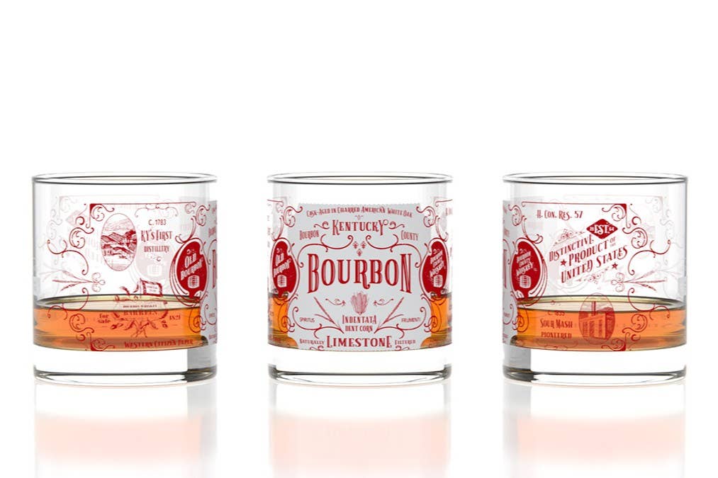 Kentucky Bourbon - Origins - Whiskey Rocks Glass - 11 oz