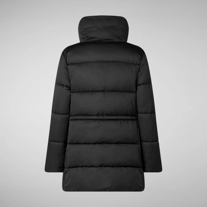 Save the Duck Petunia Adjustable Puffer Coat with Gold Details - Black