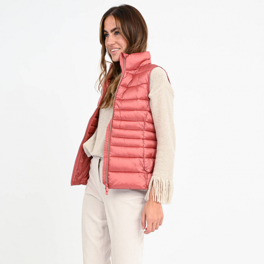 Save the Duck Lynn Slim-Fit Quilted Vest with Standing Collar