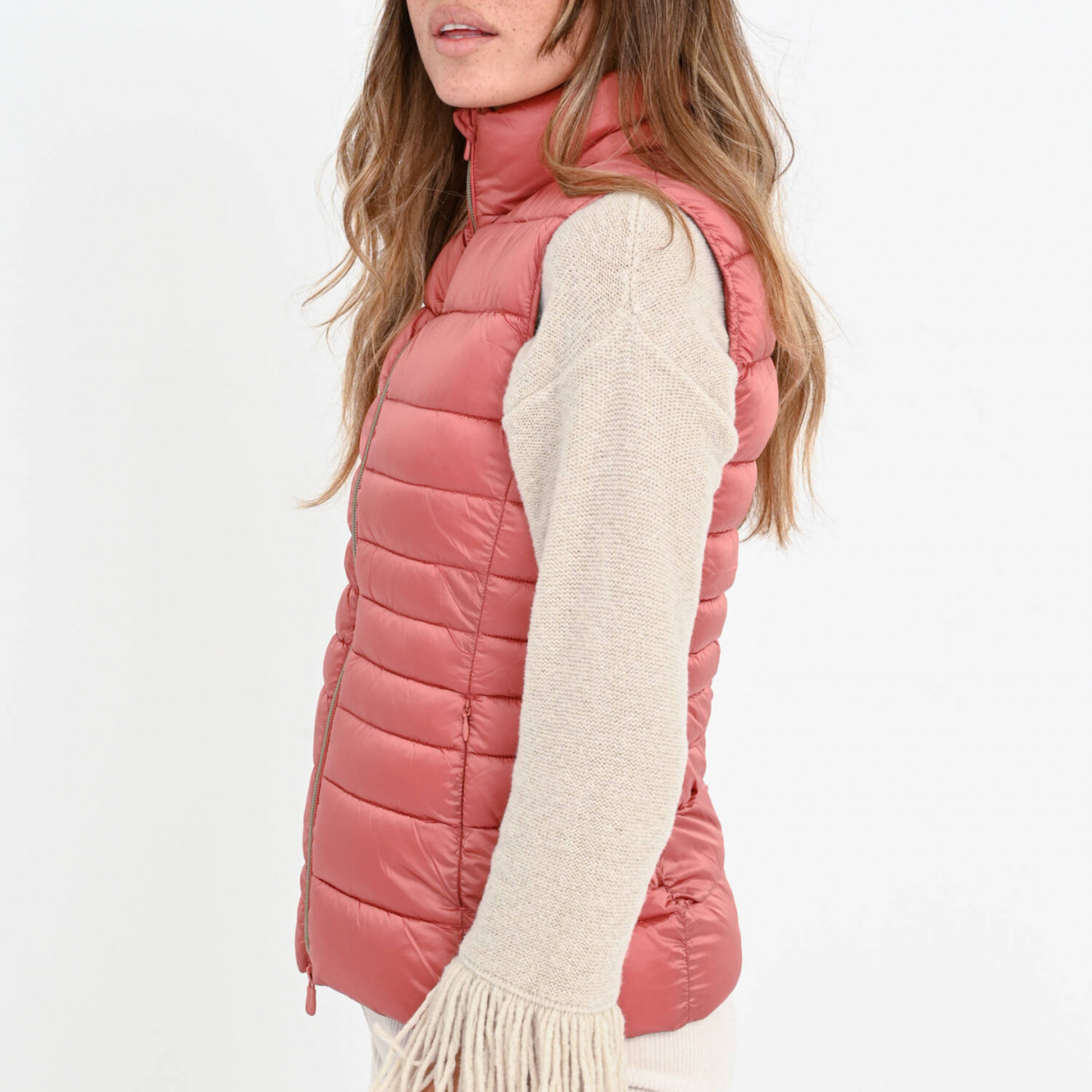 Save the Duck Lynn Slim-Fit Quilted Vest with Standing Collar