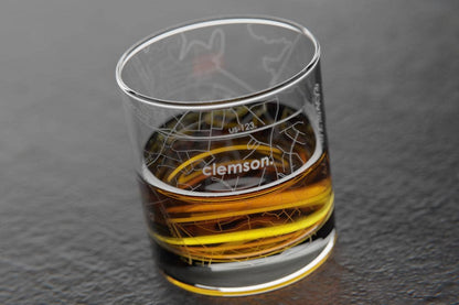Colleges - State College Town Map - Etched Whiskey Rocks Glass - 11 oz