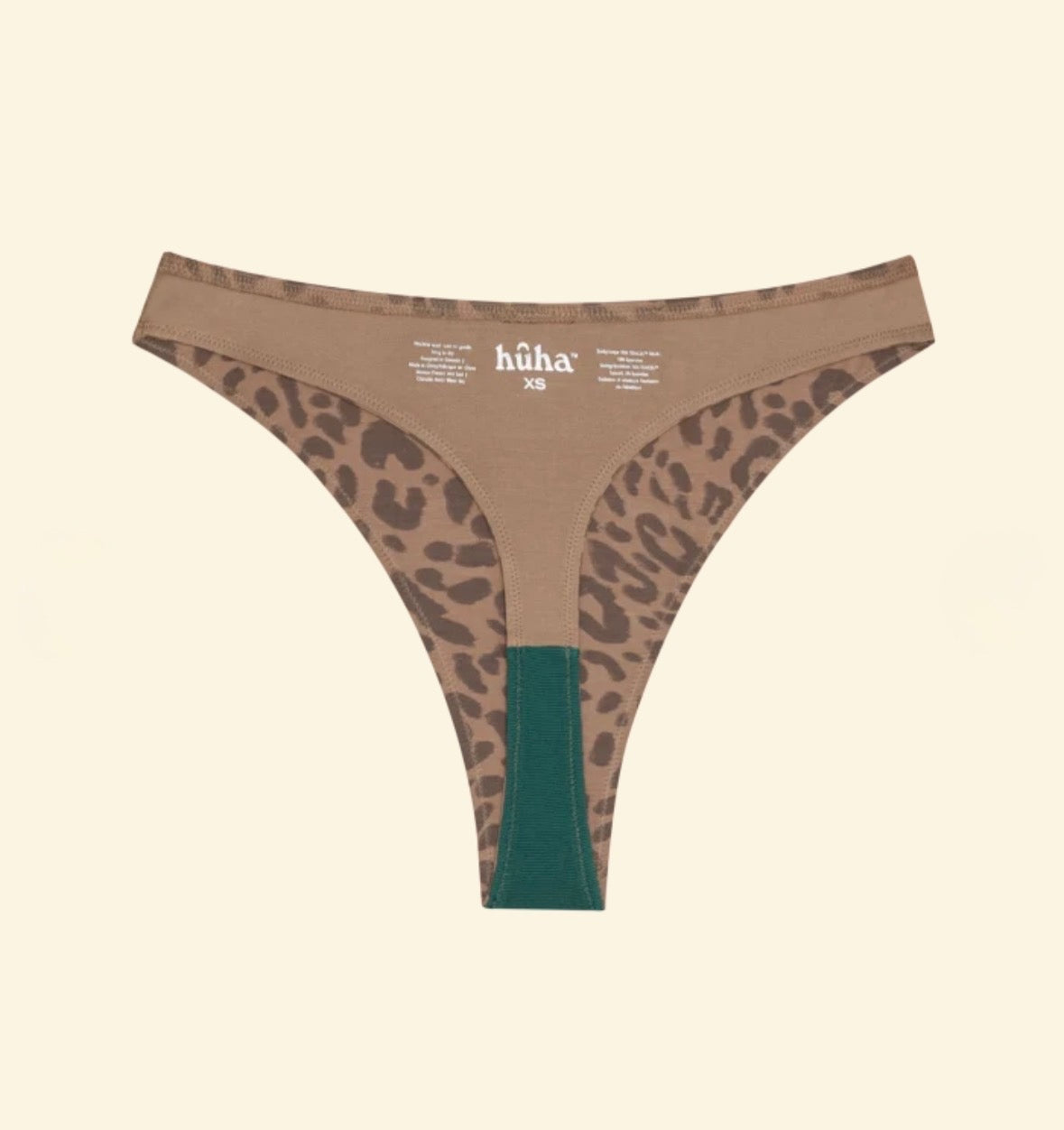 Huha High Rise Thong Mineral Undies Leopard Tan Limited Edition