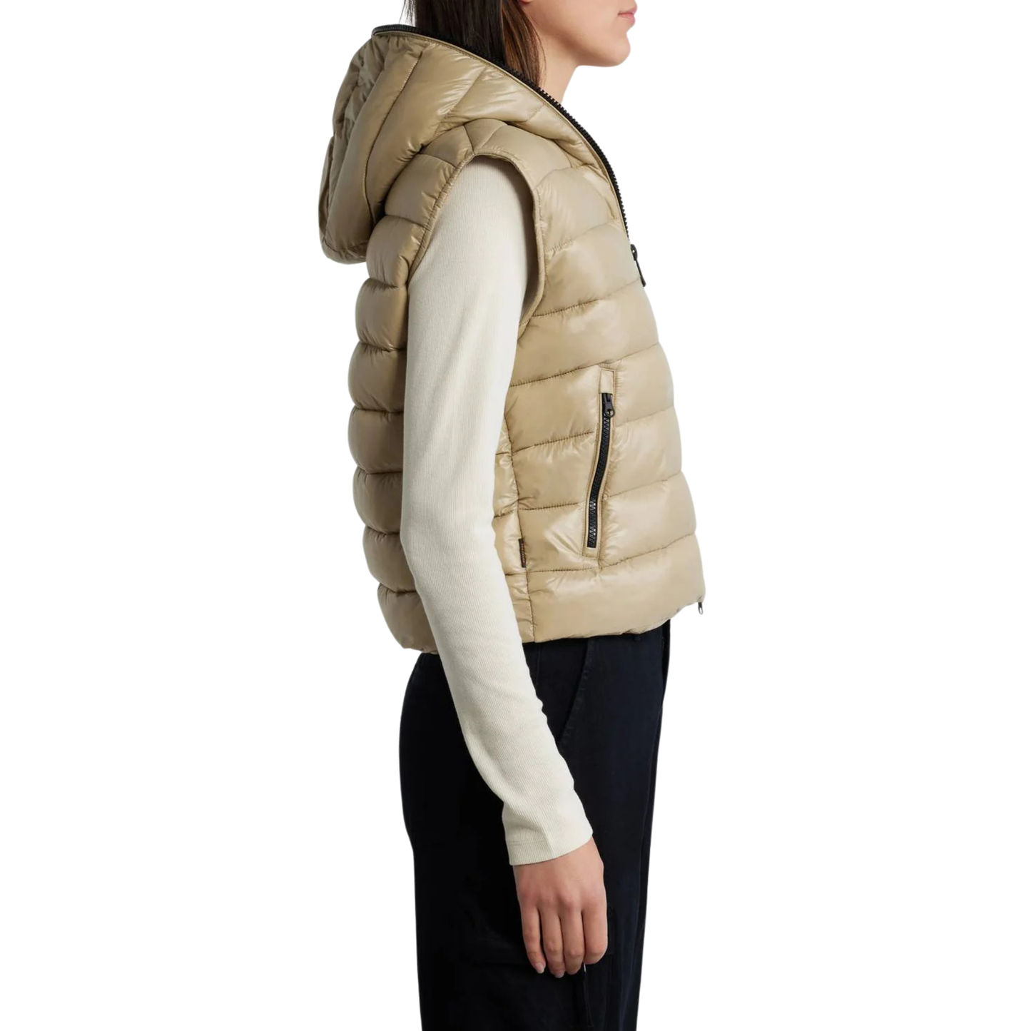 Save the Duck Romina Hooded Puffer Vest - Wood Beige