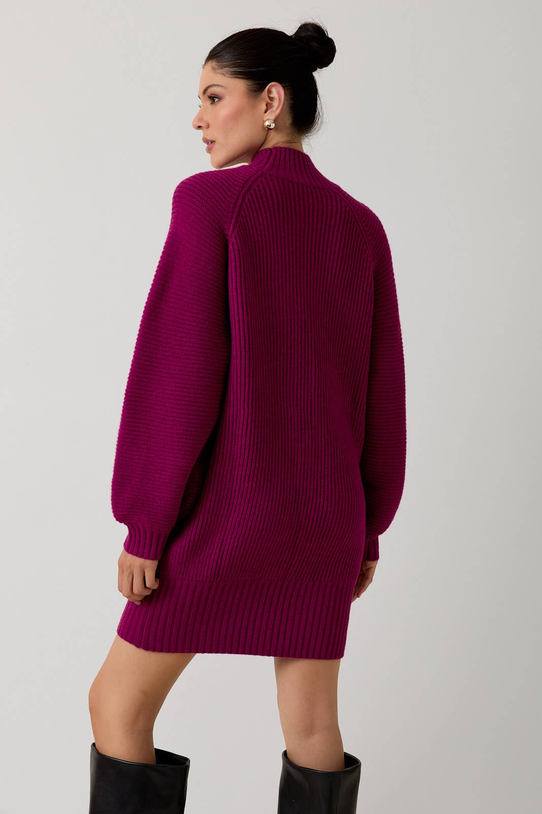 MOCK NECK COZY SWEATER DRESS