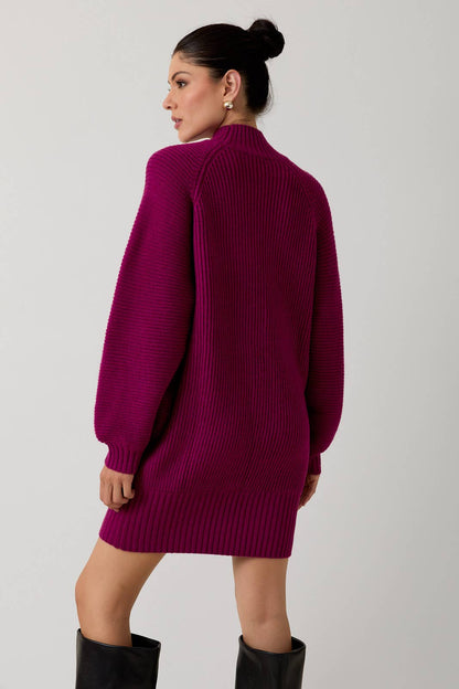 MOCK NECK COZY SWEATER DRESS