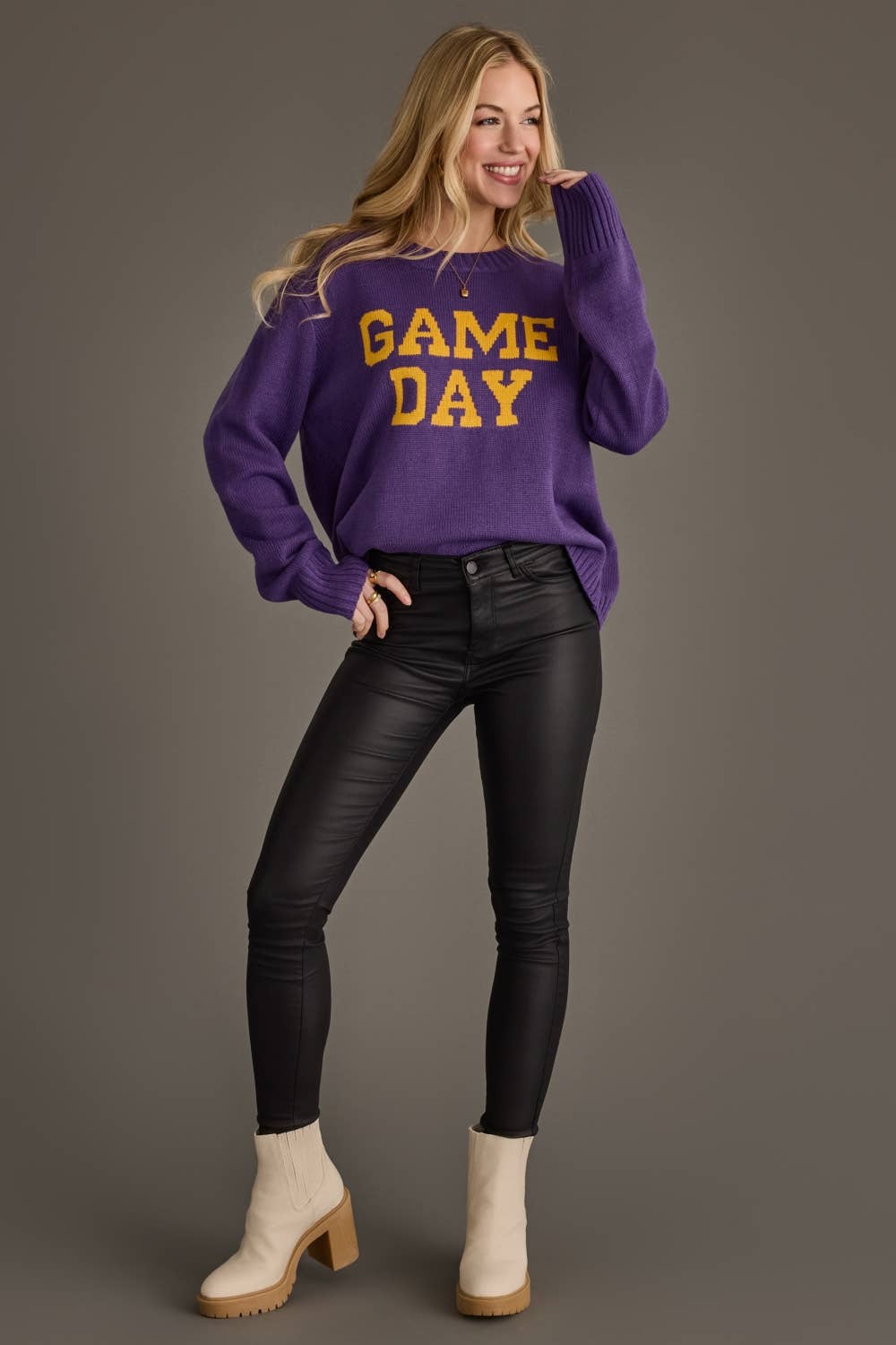 Purple & Gold Game Day Sweater