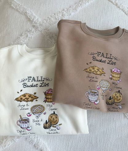 Fall Bucket List Embroidered Sweatshirt