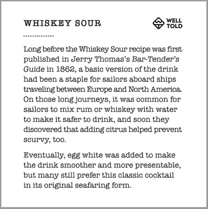 American Cocktails - Origins - Rocks Glass w/ Story Card