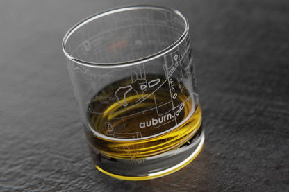 Colleges - State College Town Map - Etched Whiskey Rocks Glass - 11 oz