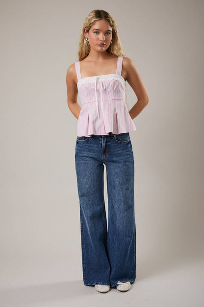 TANK TOP WITH RIBBON BOW DETAIL