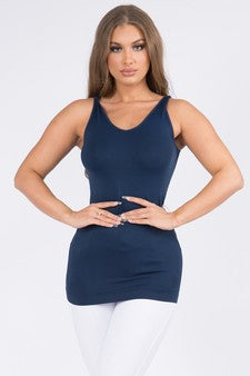 Yelete Lady's V or U Neckline Reversible Seamless Cami Tank Top