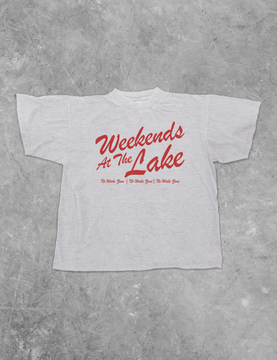 Weekends At The Lake, Summer Boxy Cotton T-Shirt