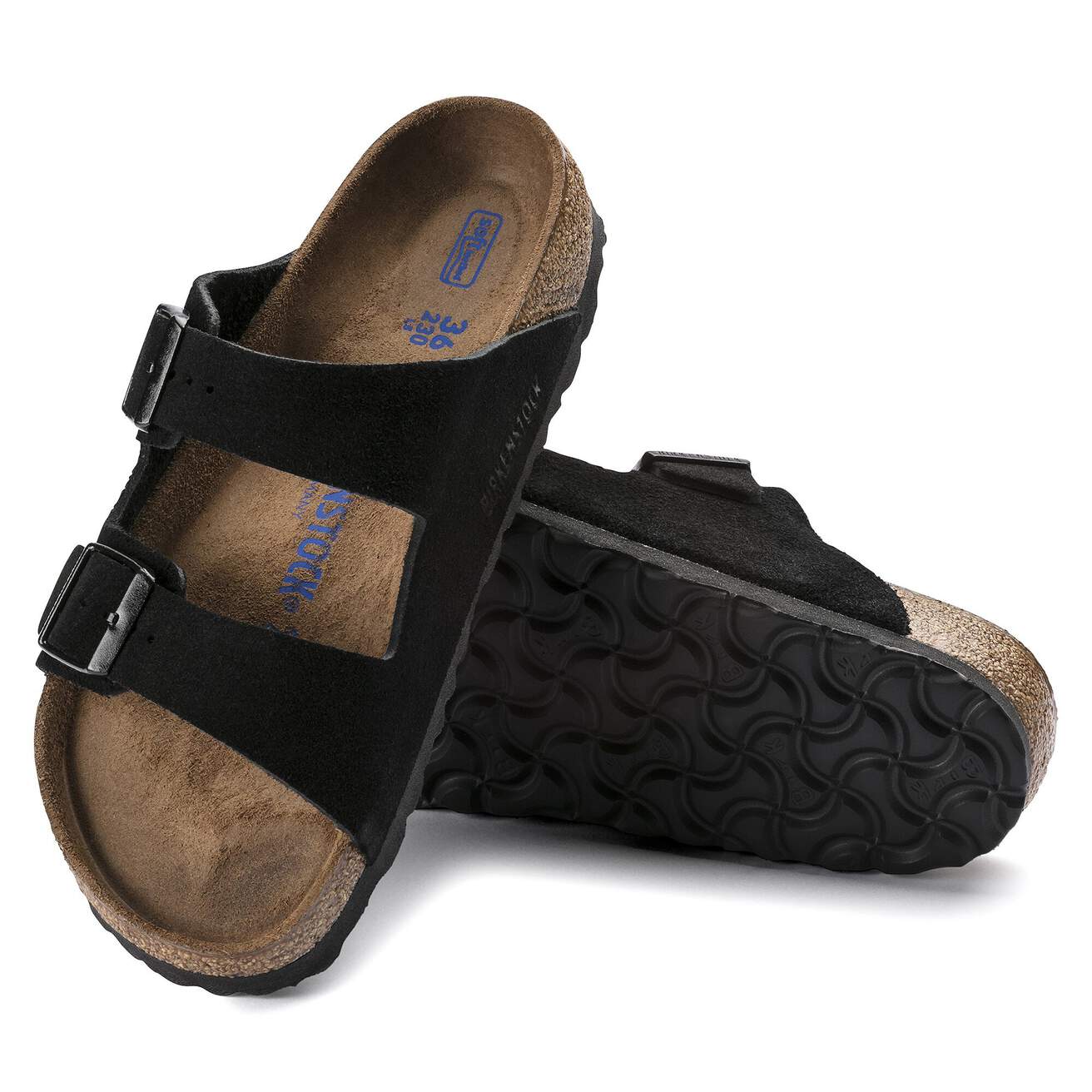 Birkinstock Arizona Soft Footbed Suede Leather in Black