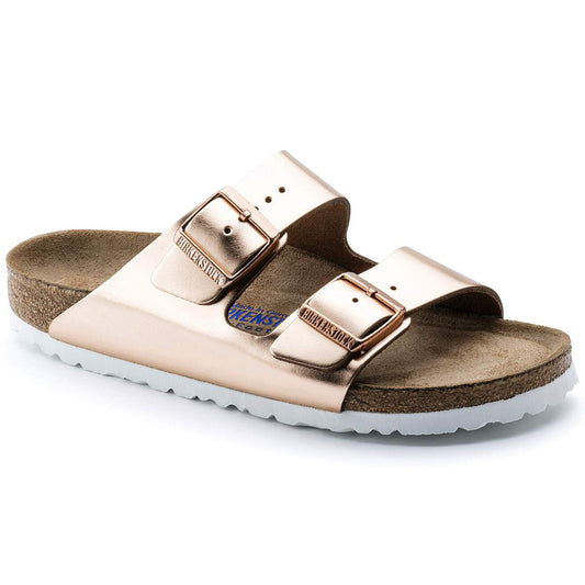 Birkinstock Arizona Soft Footbed Leather in Metallic Copper