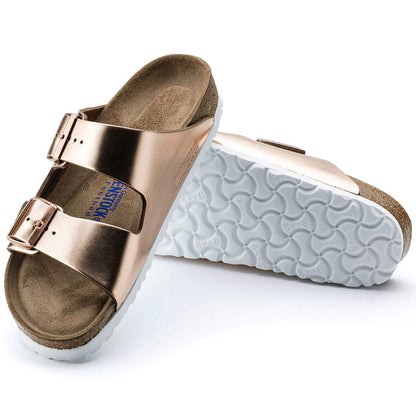 Birkinstock Arizona Soft Footbed Leather in Metallic Copper