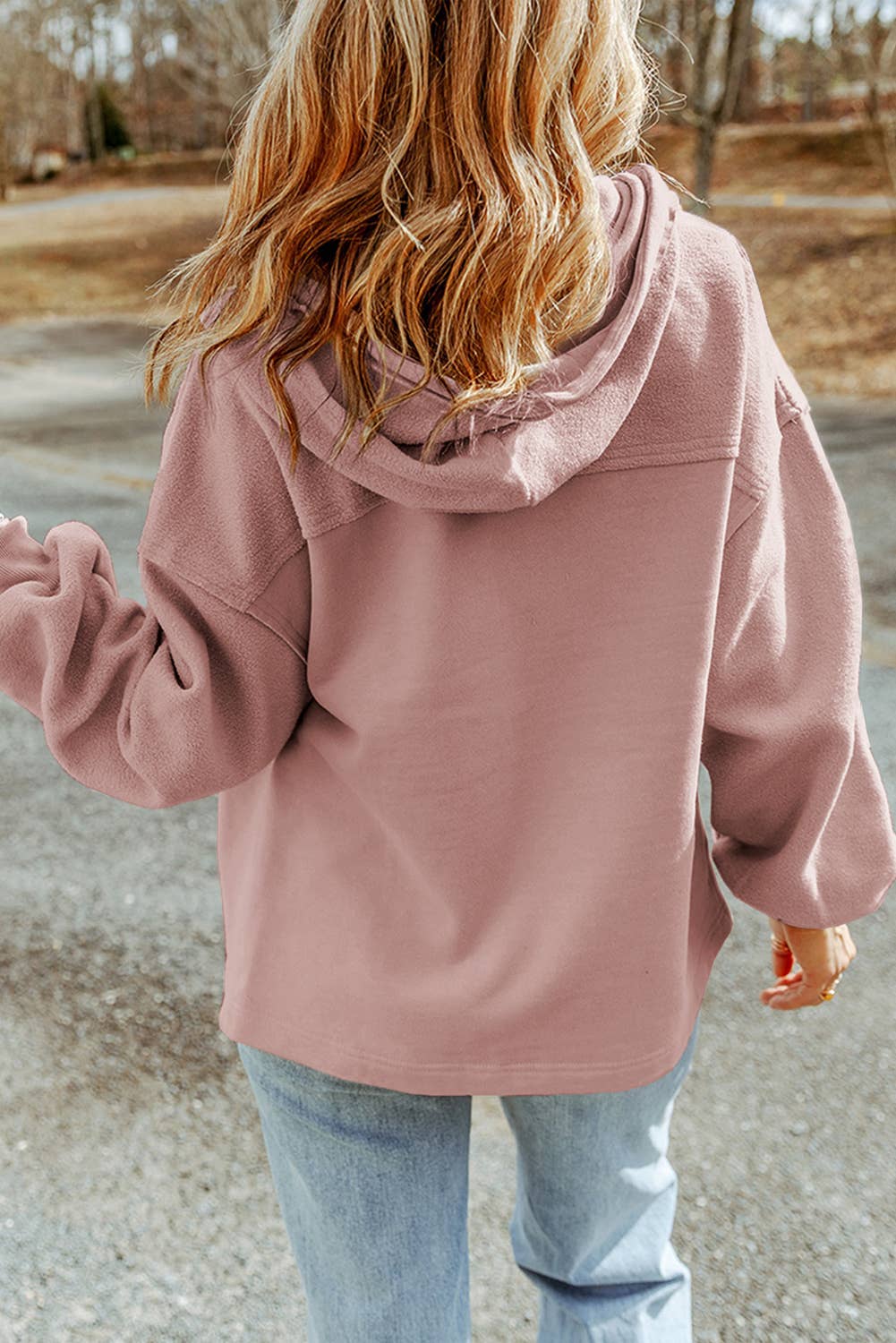 Little Daisy Closet Flap Pocket Drawstring Hood Zip Up Jacket