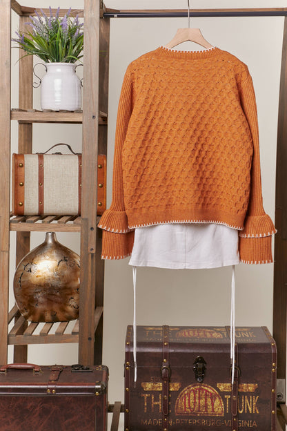 Mello Layered Sleeve Round Neck Sweater