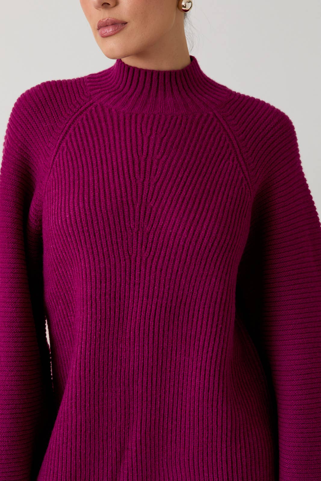 MOCK NECK COZY SWEATER DRESS