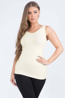 Yelete Lady's V or U Neckline Reversible Seamless Cami Tank Top